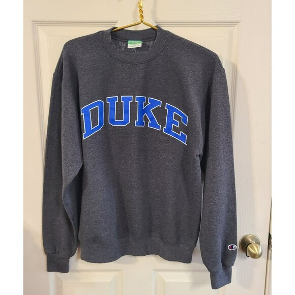 Champion Duke Blue Devils Mens Charcoal Arch Name Long Sleeve Crew Sweatshirt  M - Picture 7 of 8
